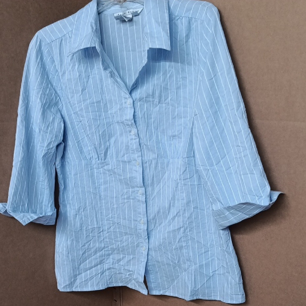 Fred David Sky Blue and White Striped Shirt